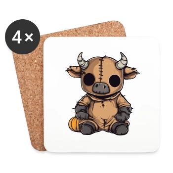 Taurus Halloween Comic Funny - Coasters (set of 4) - white - Front
