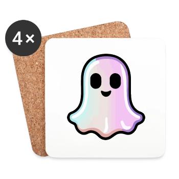 Ghost Halloween Symbol Cute - Coasters (set of 4) - white - Front