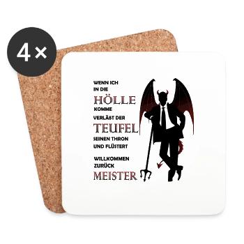 Devil Satan Lucifer Hell Halloween - Coasters (set of 4) - white - Front