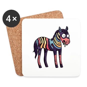 Pferd Halloween Tier - Untersetzer (4er-Set) - Weiß - Vorne