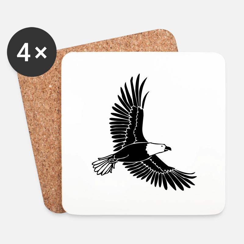Adler - Untersetzer (4er-Set) - Weiß