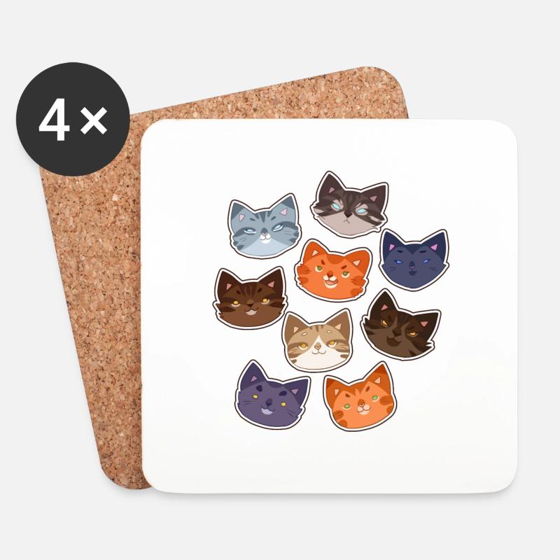 Warrior Cats Warriors Firestar Feuerstern Katzen - Untersetzer (4er-Set) - Weiß