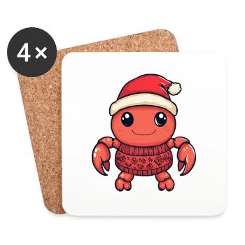 Crab Crab Christmas Comic - Coasters (set of 4) - white - Front