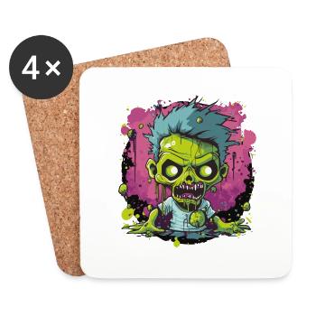 Zombie Comic - Untersetzer (4er-Set) - Weiß - Vorne