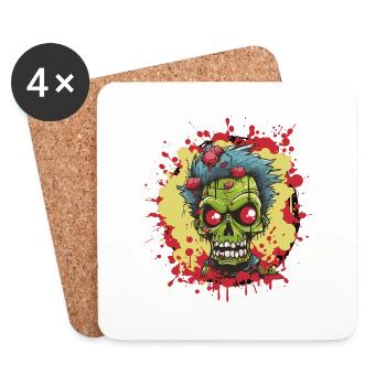 zombie - Untersetzer (4er-Set) - Weiß - Vorne
