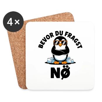 Funny Design with Cute Penguin - Untersetzer (4er-Set) - Weiß - Vorne