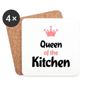 Cooking apron for your dinner - Coasters (set of 4) - white - Front