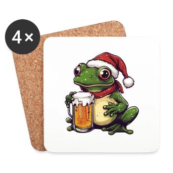 Frog Bière Noël - Dessous de verre (lot de 4) - blanc - Devant