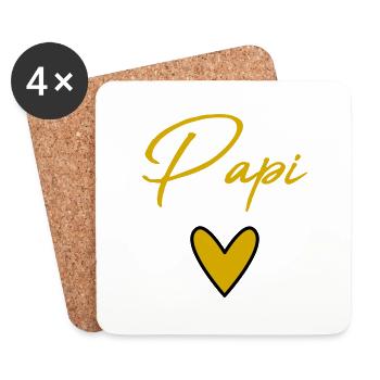 PAPY. FÊTE DES PÈRES. BONNE FÊTE PAPY - Dessous de verre (lot de 4) - blanc - Devant