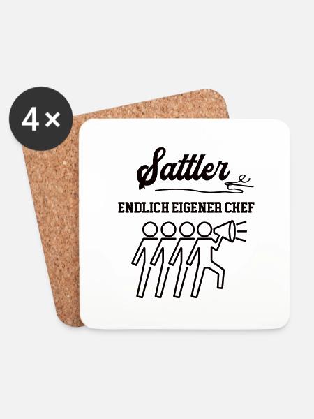 Sattler Chef Selbstständigkeit Firma Gründen - Untersetzer (4er-Set) - Weiß