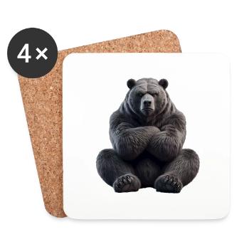 Bear grim 1 - Coasters (set of 4) - white - Front