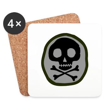 Skull and bones - Coasters (set of 4) - white - Front