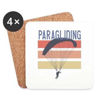 Paragliding & Gleitschirmfliegen - Untersetzer (4er-Set) - Weiß - Vorne
