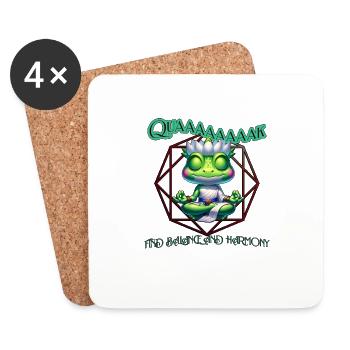 Zen Frog - Find Balance and Harmony - Untersetzer (4er-Set) - Weiß - Vorne