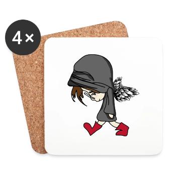 dark boy behide the wall - Untersetzer (4er-Set) - Weiß - Vorne