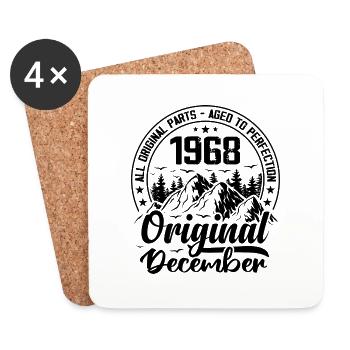 1968 December Original 56 Years Birthday Gift - Coasters (set of 4) - white - Front