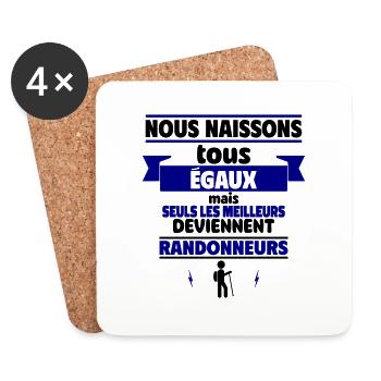 les meilleurs randonneurs - Dessous de verre (lot de 4) - blanc - Devant