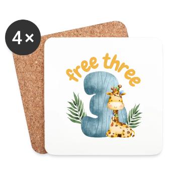 Free Three Giraffe Safari - Untersetzer (4er-Set) - Weiß - Vorne