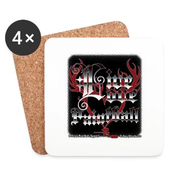 Live love paintball, demi-teinte heavy metal - Dessous de verre (lot de 4) - blanc - Devant