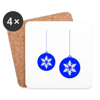 Weihnachtskugeln Stern - Untersetzer (4er-Set) - Weiß - Vorne