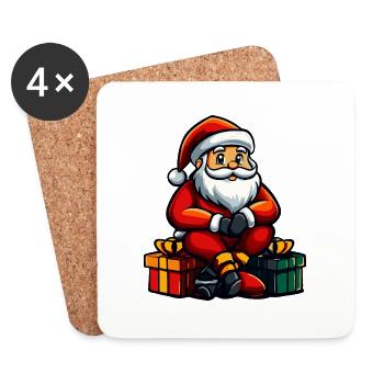 Cadeaux de Noël du Père Noël - Dessous de verre (lot de 4) - blanc - Devant