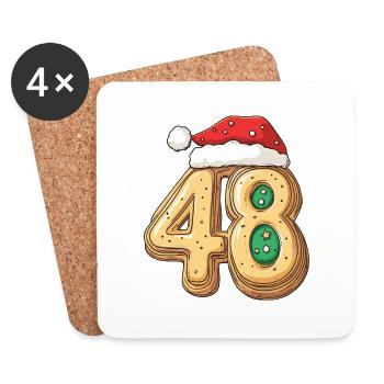 48 Number Christmas Cookie - Coasters (set of 4) - white - Front