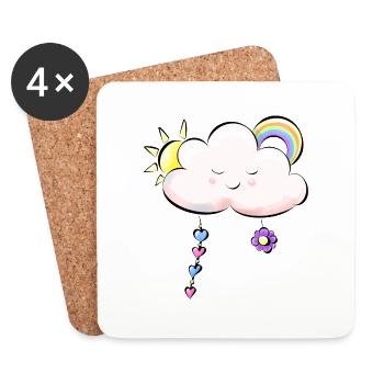 pink clouds - Coasters (set of 4) - white - Front