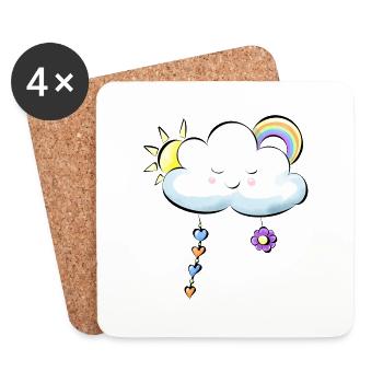 blue cloud - Coasters (set of 4) - white - Front