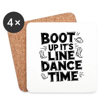 Cowboy-Style für Line Dance Fans - Untersetzer (4er-Set) - Weiß - Vorne
