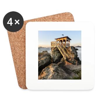 Hütte mit Aussicht - Untersetzer (4er-Set) - Weiß - Vorne