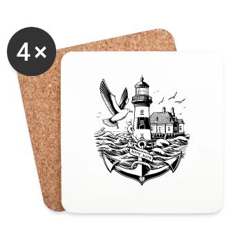 Coastal Landscape Moin Moin 2 - Coasters (set of 4) - white - Front