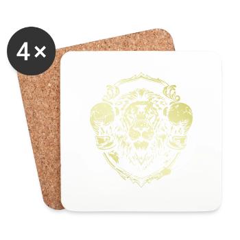 Lion Boxer - Coasters (set of 4) - white - Front