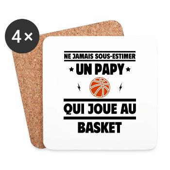 Ne sous-estimez jamais un papy basketteur - Dessous de verre (lot de 4) - blanc - Devant