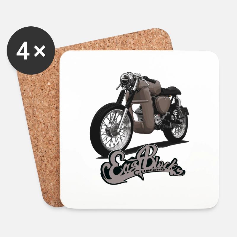 S51 (braun) // Illustration - Untersetzer (4er-Set) - Weiß