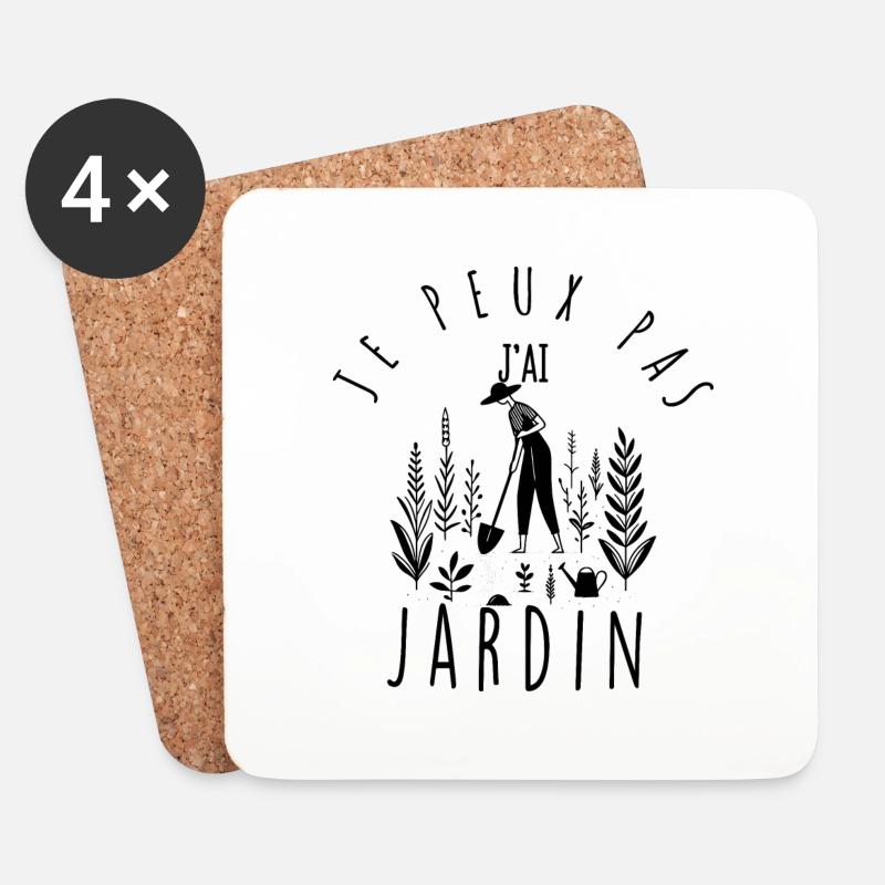 Ich kann nicht, ich habe Garten. - Untersetzer (4er-Set) - Weiß