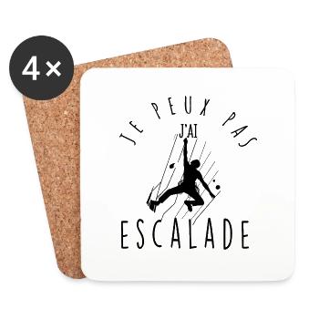 Je peux pas, j'ai escalade. - Dessous de verre (lot de 4) - blanc - Devant