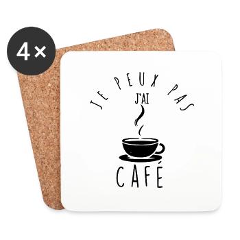 Ich kann nicht, ich trinke Kaffee. - Untersetzer (4er-Set) - Weiß - Vorne