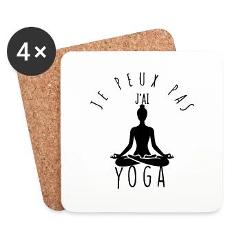 I can't, I have yoga. - Coasters (set of 4) - white - Front