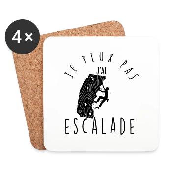 Je peux pas, j'ai escalade. - Dessous de verre (lot de 4) - blanc - Devant