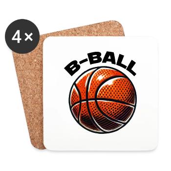 basket-ball - Dessous de verre (lot de 4) - blanc - Devant