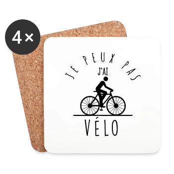 Ich kann nicht, ich habe ein Fahrrad. - Untersetzer (4er-Set) - Weiß - Vorne