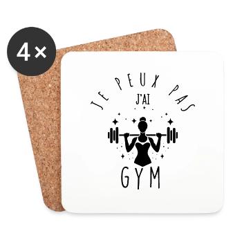 Ich kann nicht, ich habe ein Fitnessstudio. - Untersetzer (4er-Set) - Weiß - Vorne