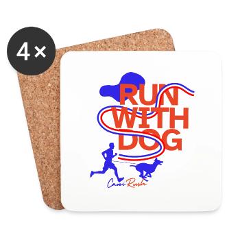 Canicross - Courir avec son chien - Dessous de verre (lot de 4) - blanc - Devant