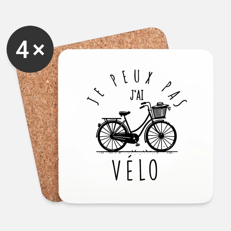 Ich kann nicht, ich habe ein Fahrrad. - Untersetzer (4er-Set) - Weiß