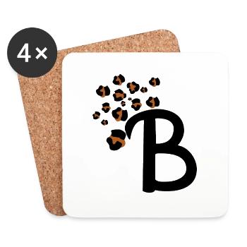 Letter b leopard print - Coasters (set of 4) - white - Front