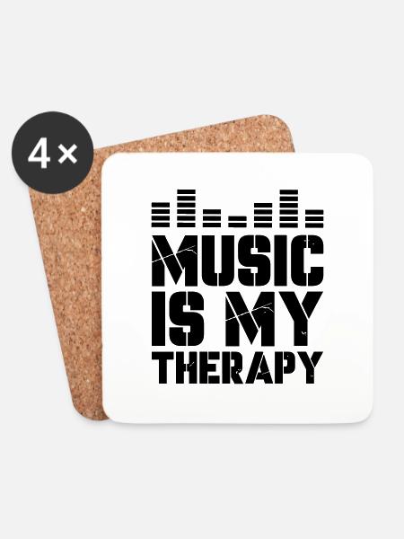 music is my therapy - Untersetzer (4er-Set) - Weiß