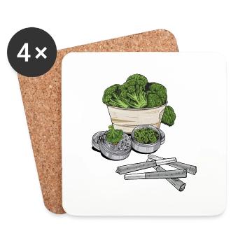 Broccoli // Illustration - Untersetzer (4er-Set) - Weiß - Vorne