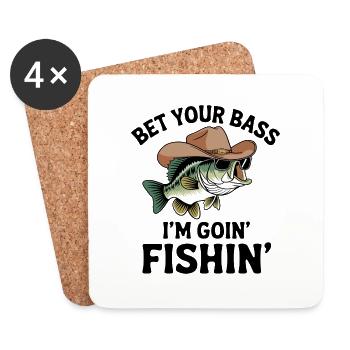 Cool Bass Fishing - Coasters (set of 4) - white - Front
