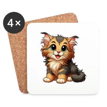 Main Coon cat baby - Coasters (set of 4) - white - Front