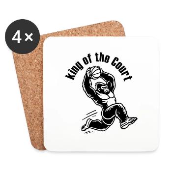 Basketball Dunking Gorilla - King of the Court - Coasters (set of 4) - white - Front